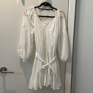 Velvet by Graham & Spencer white cotton eyelet dress
